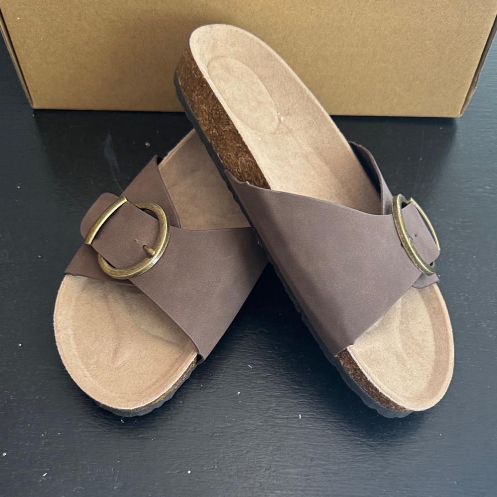 Brown Slide Sandals